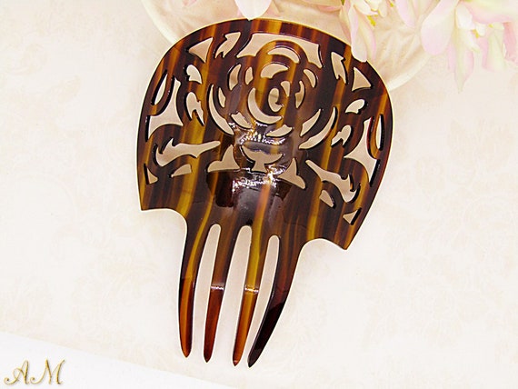 Vintage Hair Comb Spanish Hair Comb Faux Tortoise
