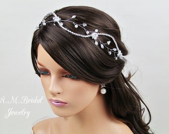 Wedding Headband Rhinestone Bridal Headband Crystal Bridal Hair Vine Bridal Hair Accessories Wedding Headpiece Rhinestone Headpiece