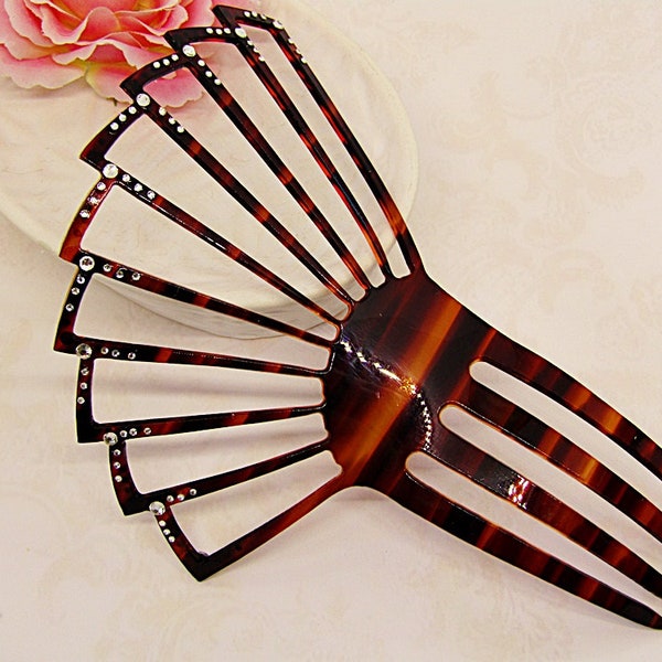 Spanish Mantilla Hair Comb Vintage Flamenco Hair Accessory Celluloid Spanish Hair Comb Red Hair Accessory Spanish Style Celluloid Hair Comb