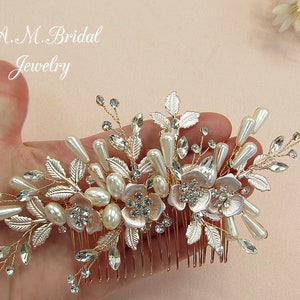 Rose Gold Bridal Hair Comb Rose Gold Hair Piece Rose Gold Hair Comb Rose Gold Wedding Hair Accessory Bridal Headpiece Wedding Hair Comb