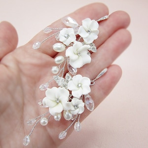 Wedding Earrings for Brides White Porcelain Flower Bridal Earrings Bridal Accessories Bridal Jewelry Bridal Earrings Statement Earrings