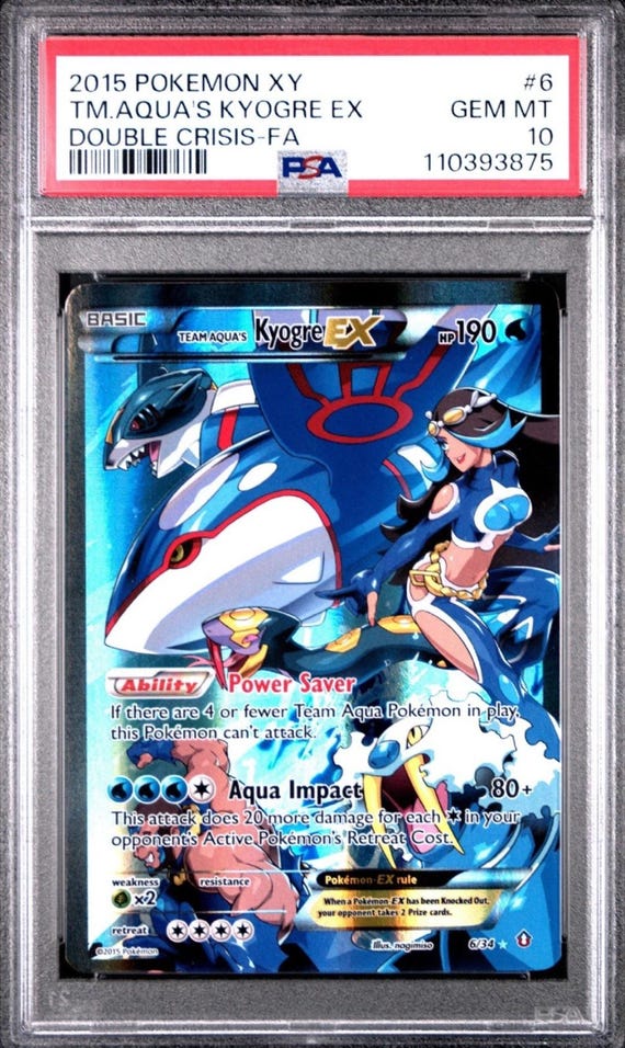 2015 Pokemon XY Double Crisis Team Aqua's Kyogre EX Full Art #6/34