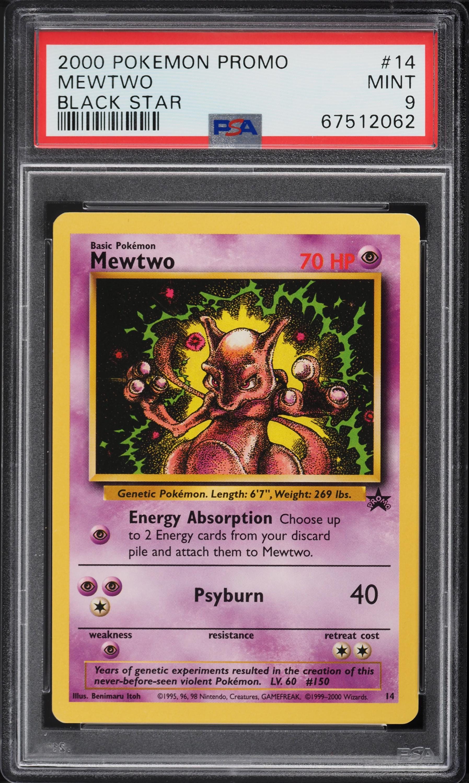 2000 WOTC Black Star PROMO Mewtwo # 14 Carte Pokémon