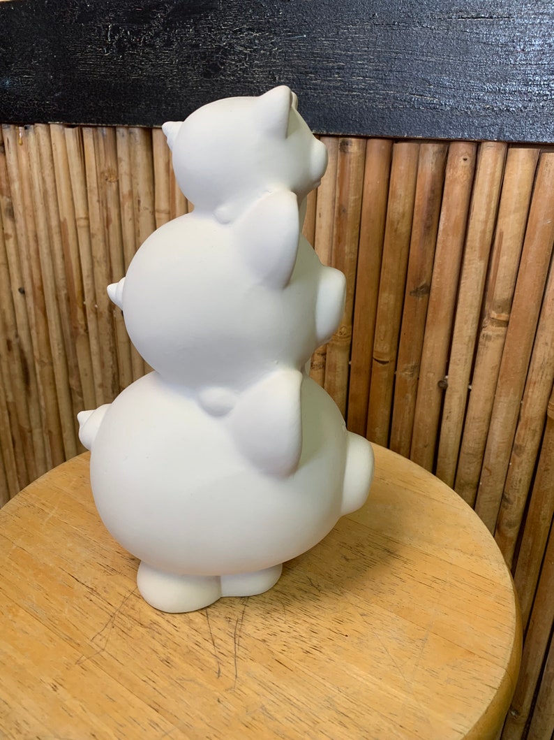 Unpainted Ceramic Piggy Stack Bank Paint Your Own Pottery To Etsy