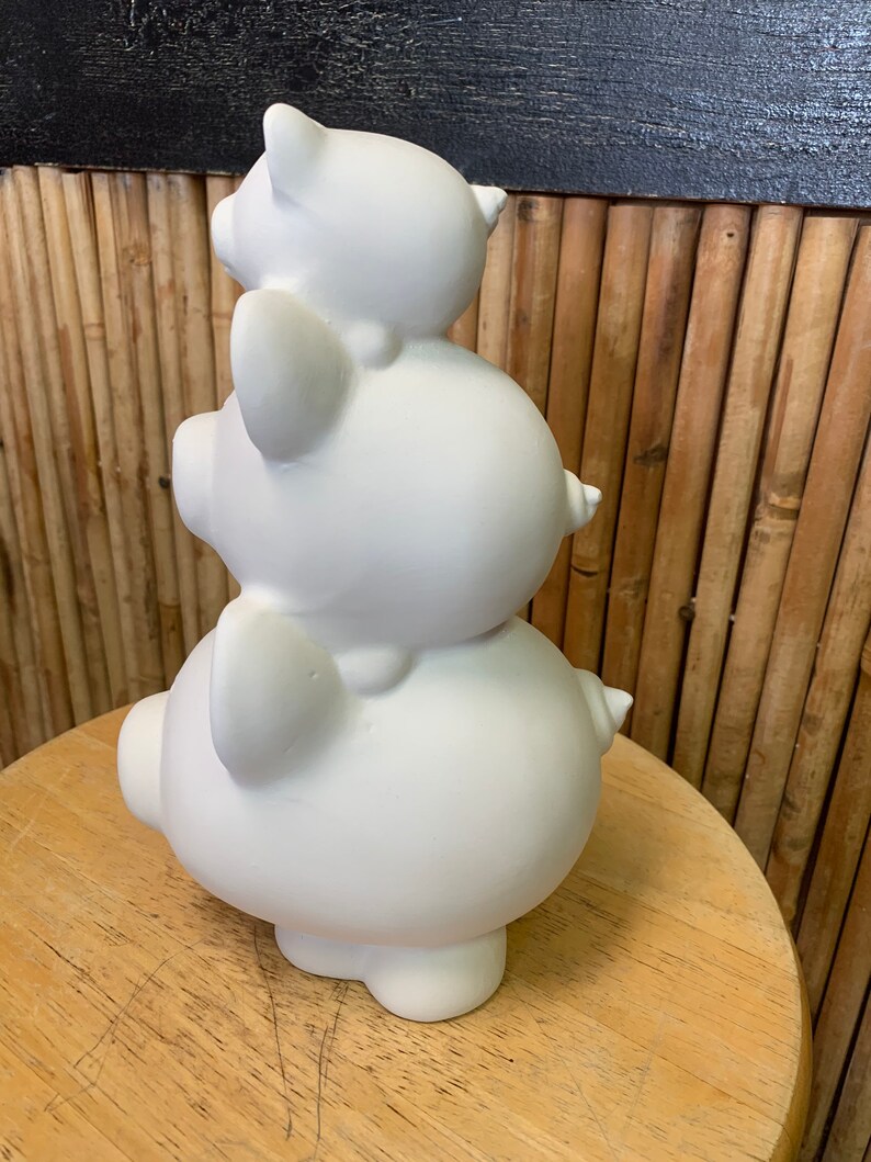Unpainted Ceramic Piggy Stack Bank Paint Your Own Pottery To Etsy