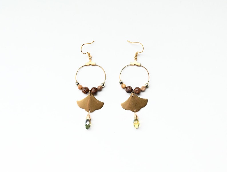 Statement Earrings Geometric earrings Dangle earrings| Minimalist brass jewelry Minimalist hoop Earrings Modern Brass earrings