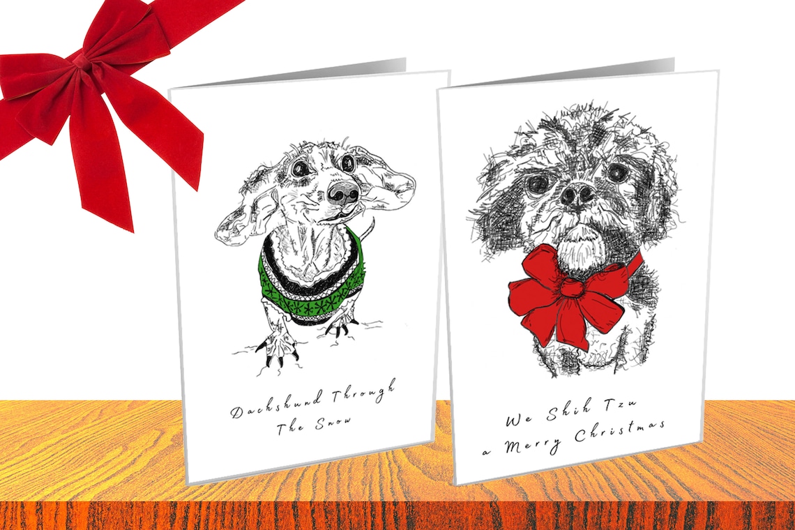 5 Pack of Dog Christmas Cards for Dog Lovers Etsy UK