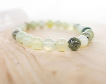 8MM Good Luck March Birthstone Jade Beaded Gemstone Crystal Bracelet, Intuitively Chosen for You, Vegan Ethical Shop, High End Crystals