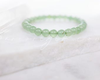 6MM Confidence, Growth, Vitality, Green Aventurine Beaded Gemstone Crystal Bracelet, Intuitively Chosen, Ethical Shop, High End Crystals