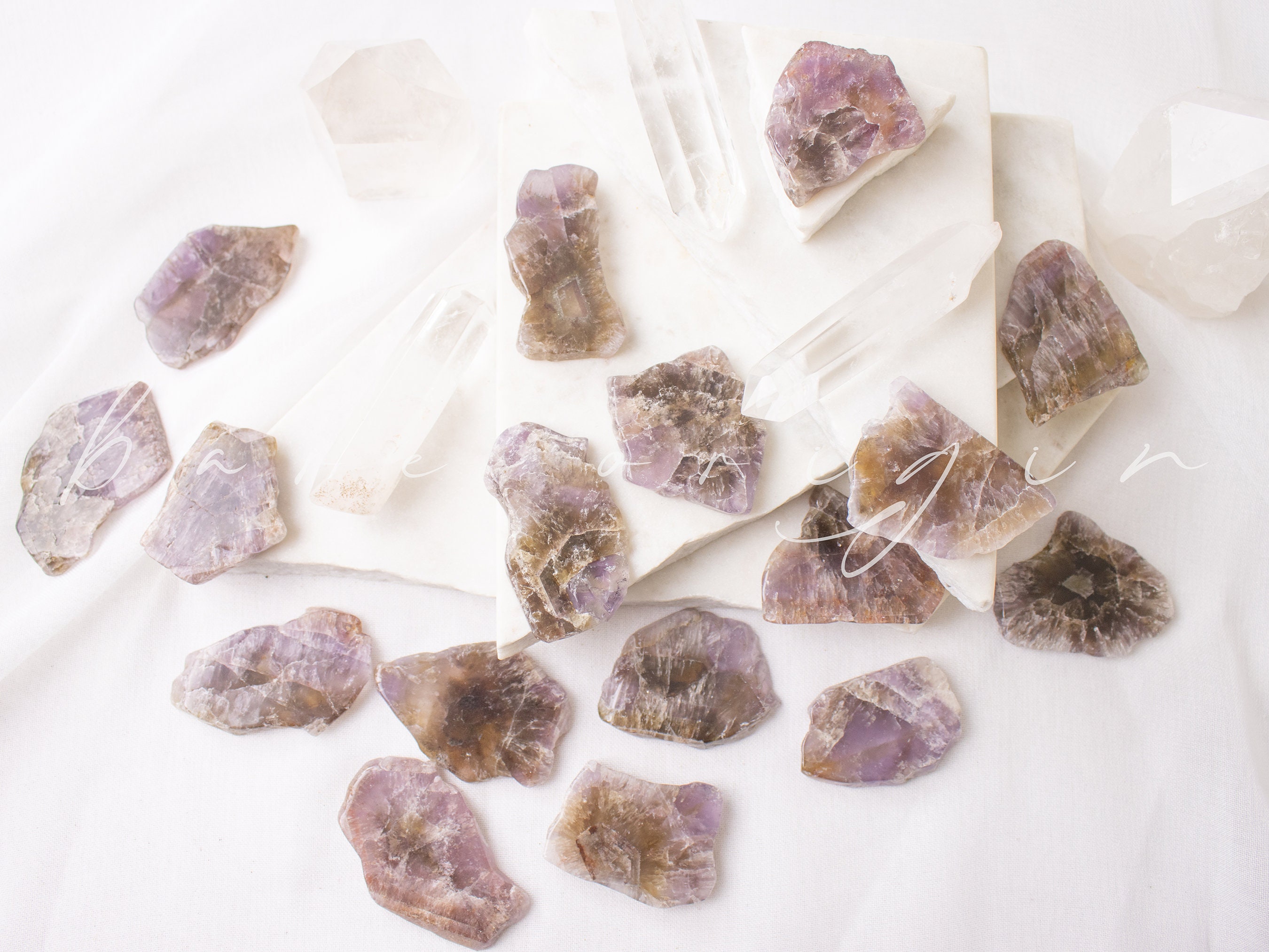crystls Super Rare Super 8 Crystal Slices, Super 7 With Hematite