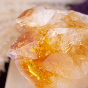 Citrine Point Polished Raw Rough with Matrix