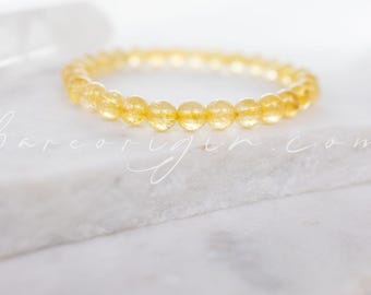 6MM Personal Will, Strength & Creativity, Citrine Beaded Gemstone Crystal Bracelet, Intuitively Chosen, Ethical Shop, High End Crystals
