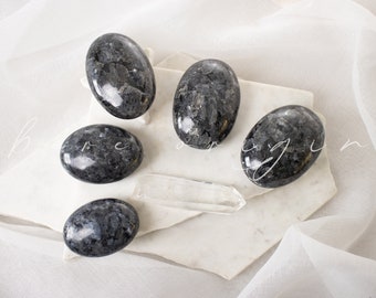 Larvikite Palm Stone: Scandinavian Labradorite Crystal for Magic & Protection