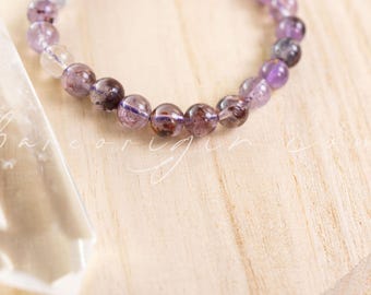 6MM Spiritual Awakening Rare Super 7, Beaded Gemstone Crystal Bracelet, Intuitively Chosen for You, Vegan Ethical Shop, High End Crystals