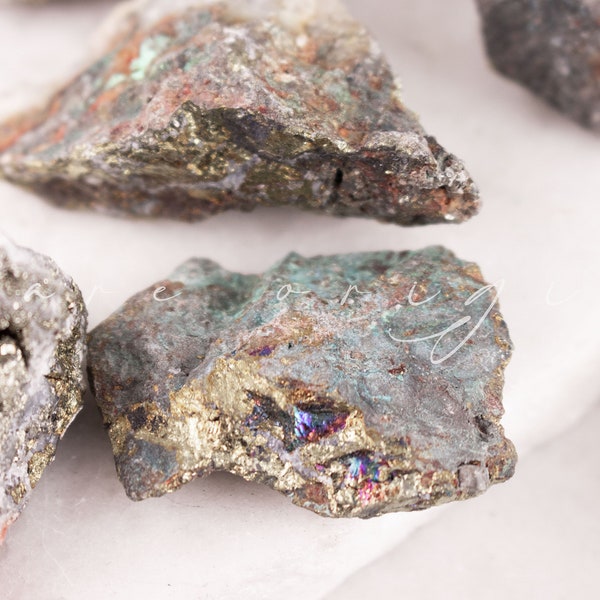 Rare Peacock Ore Chalcopyrite/Stone of the Mystic/Raw Rough Nuggets/Pyrite Copper Oxidized Natural Stone Not Treated