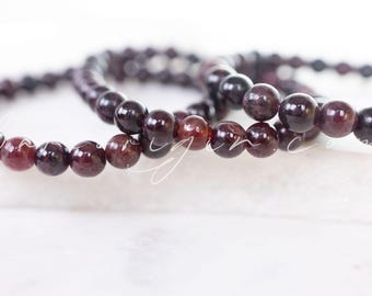 7MM Life Force Energy & Courage, Garnet Beaded Gemstone Crystal Bracelet, Intuitively Chosen, Ethical Shop, High End Crystals