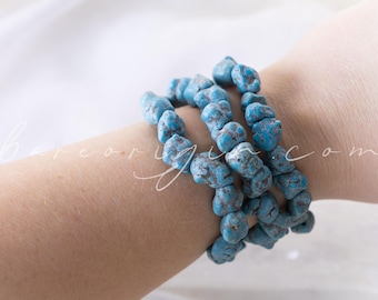 Spiritual Expansion, Genuine Natural Blue Turquoise Bracelet, Intuitively Chosen For You, Vegan Ethical Shop, Raw Turquoise Nugget Pebble