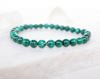 Healed Heart Enlightened Leadership Natural Malachite Beaded Gemstone Crystal Bracelet, Intuitively Chosen, Ethical Shop, High End Crystals