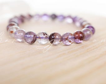 8MM Spiritual Awakening Rare Super 7, Beaded Gemstone Crystal Bracelet, Intuitively Chosen for You, Vegan Ethical Shop, High End Crystals