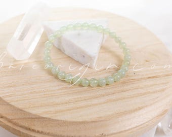6MM Good Luck March Birthstone Jade Beaded Gemstone Crystal Bracelet, Intuitively Chosen for You, Vegan Ethical Shop, High End Crystals