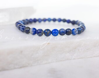 6MM Inner Vision Lapis Lazuli Beaded Gemstone Crystal Bracelet, Intuitively Chosen for You, Vegan Ethical Shop, High End Crystals