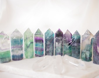 Rainbow Fluorite Obelisk Tower: AAA Grade Crystal Point