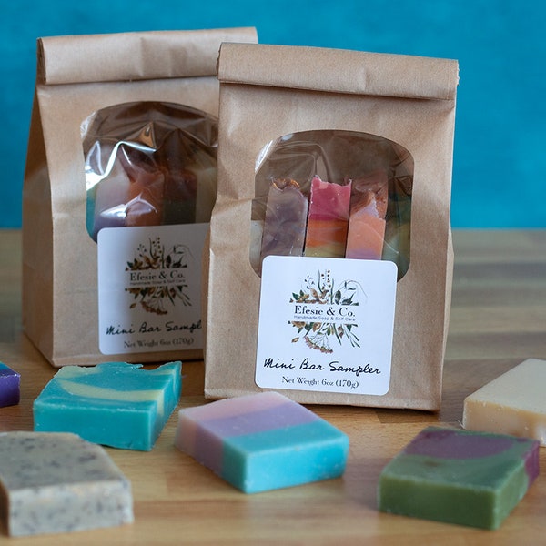 Mini Soap Sampler | Cold Process Soap | Guest Soaps | Gift Set for Birthday, Housewarming, + Wedding