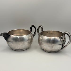 Ensemble sucrier et crémier ASCO vintage - Métal argenté E P C