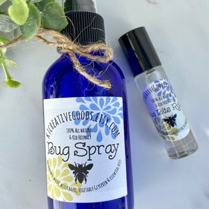 All Natural Bug Spray Bundle Set/Kid Friendly/Bug Bite Relief Essential Oil Roller/Natural Insect Spray/Kid Bug Spray/Itch Relief Roller