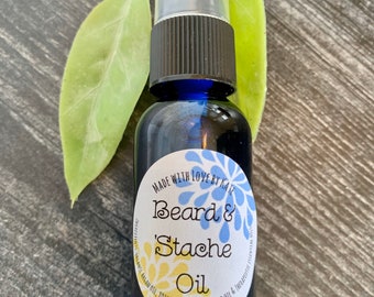 Beard & 'Stache Oil/Beard Oil/Mustache Oil/All Natural Men's Beard Care/Organic Beard Oil/Gifts for Men/Men's Face Care/Artisan Skincare