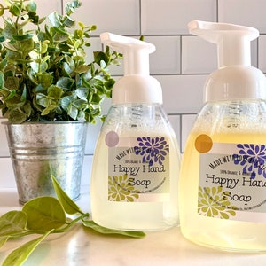 The Happy Hand Soap/All Natural Soap/Gentle Foaming Hand Soap/Moisturizing Hand Soap/No Chemicals Hand Soap/Foaming Pump Soap