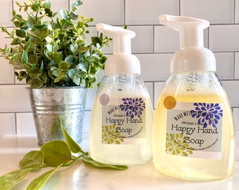 The Happy Hand Soap/All Natural Soap/Gentle Foaming Hand Soap/Moisturizing Hand Soap/No Chemicals Hand Soap/Foaming Pump Soap