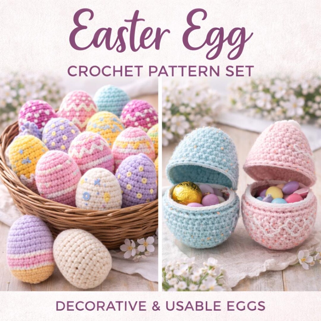 Easter Egg Crochet Pattern Bundle PDF | Decorative & Usable Eggs ...