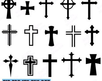cross silhouette etsy