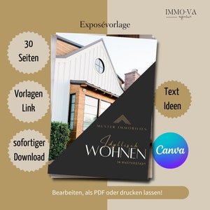 Real Estate Exposé Template, Exposé For Buyers, Expose Real Estate Canva, Marketing, Real Estate Agent, Canva Templates, INSTANT DOWNLOAD