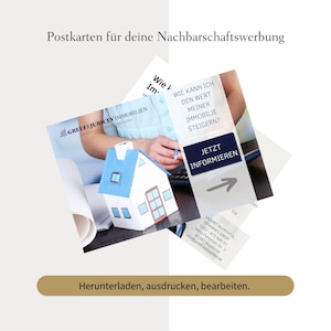 Postkarte Immobilienmakler, Postkarte an potenzielle Verkäufer, Immobilien Marketing, Immobilienmakler, Canva Vorlagen, sofortiger DOWNLOAD
