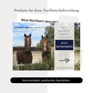 Postkarte Immobilienmakler, Postkarten Design, Immobilien Marketing, Immobilienmakler, Canva Vorlagen, immobilienmakler template deutsch