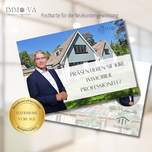Pocztówka agenta nieruchomości, pozyskiwanie nowych klientów, marketing nieruchomości, agent nieruchomości, szablony Canva, SZABLONY LINK CANVA