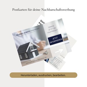 Postkarte Immobilienmakler, Postkarte an potenzielle Verkäufer, Immobilien Marketing, Immobilienmakler, Canva Vorlagen, sofortiger DOWNLOAD