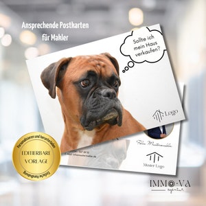 Postkarte Immobilienmakler, Postkarten Design, Immobilienmakler Template deutsch, Immobilienmakler, Canva Vorlagen, Vorlagen LINK