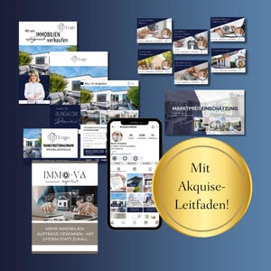 Paquete de marketing para agentes inmobiliarios | Plantillas de Canva para agentes | Listado de propiedades, folleto, valoración de propiedades, redes sociales y sistema de generación de clientes potenciales