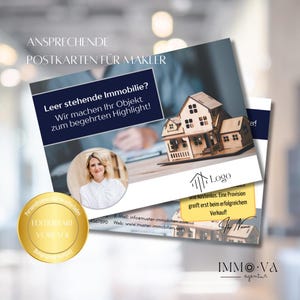 Postkarte für Immobilienmakler - Canva Vorlagen Link zur weiteren Bearbeitung - digitales Produkt