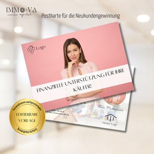 Postkarte Immobilienmakler, Neukundengewinnung, Immobilienmarketing, Immobilienmakler, Canva Vorlagen, VORLAGEN LINK CANVA