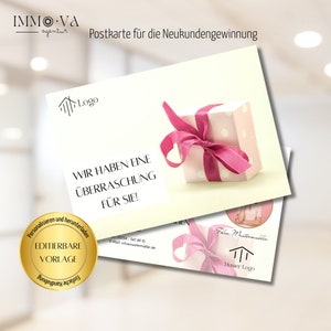 Postkarte Immobilienmakler, Neukundengewinnung, Immobilienmarketing, Immobilienmakler, Canva Vorlagen, VORLAGEN LINK CANVA
