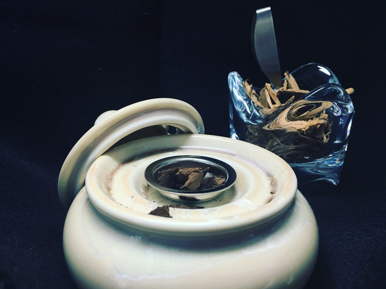 Electric Incense Burner Heater Mini Style Ru Kiln Ware Taiwan Ceramic Beige