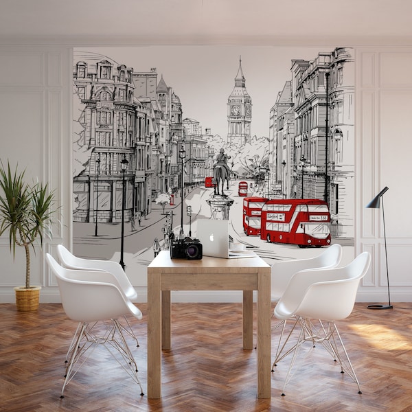 London Wall Mural Etsy
