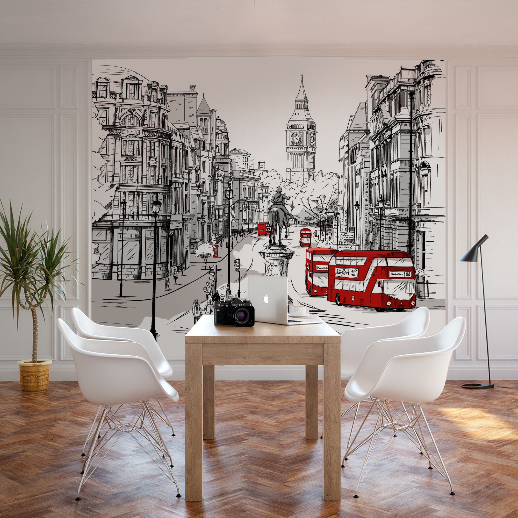 LONDON WALLPAPER MURAL Big Ben Mural red Bus British London - Etsy Canada