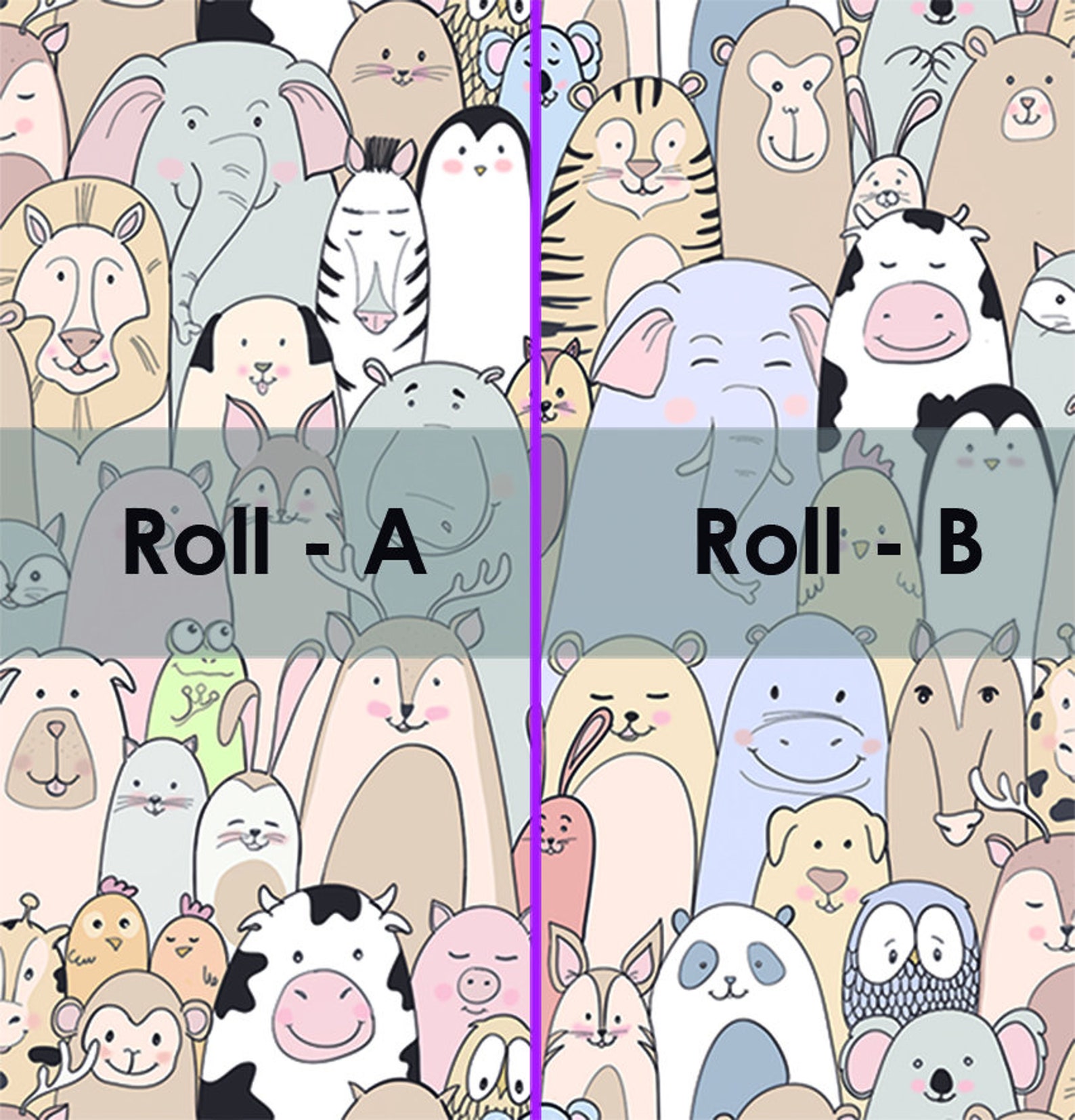 Children's Animal Wallpaper Children's Mural Zoo Etsy