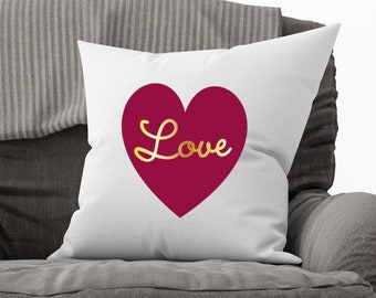 Throw Pillow Cover, Love Pillow Cover, Newlyweds decor, housewarming gift, cushion cover, throw pillow, Valentine's Day Decor, New Home