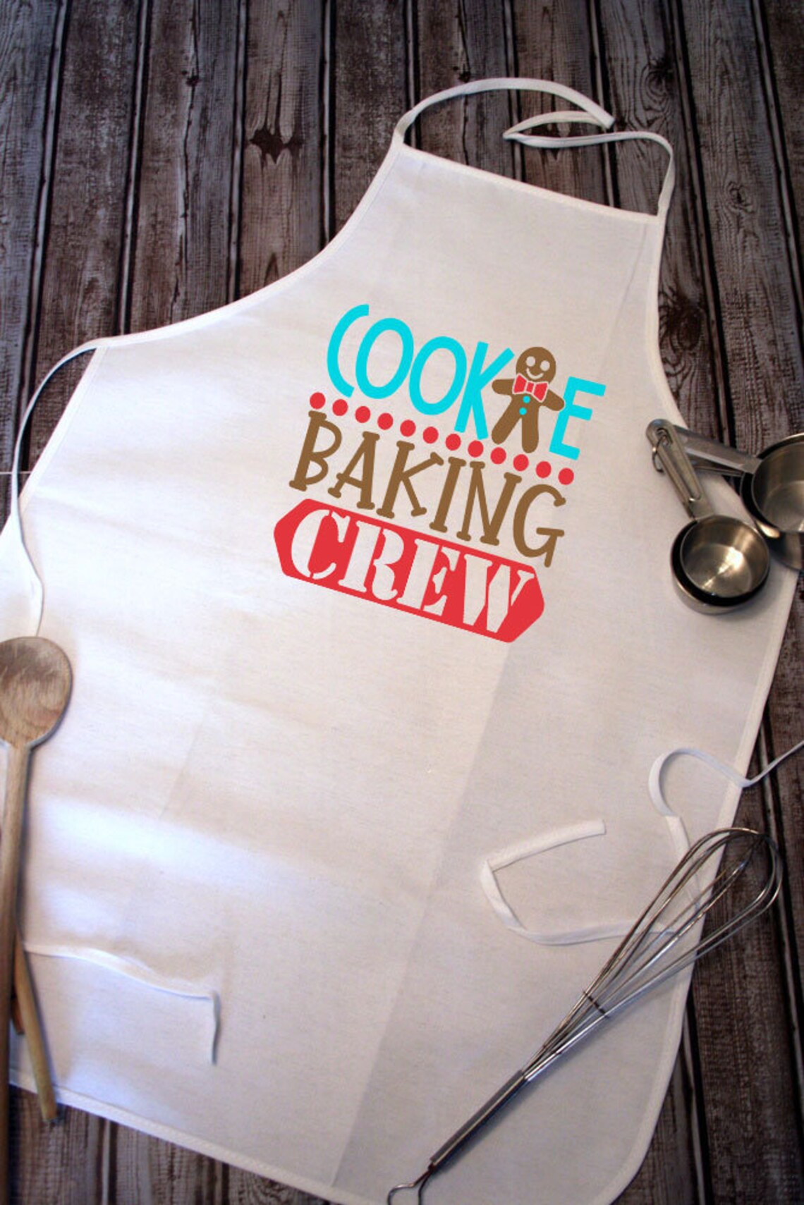 Cookie Baking Crew White Canvas Apron Funny Apron Christmas Etsy